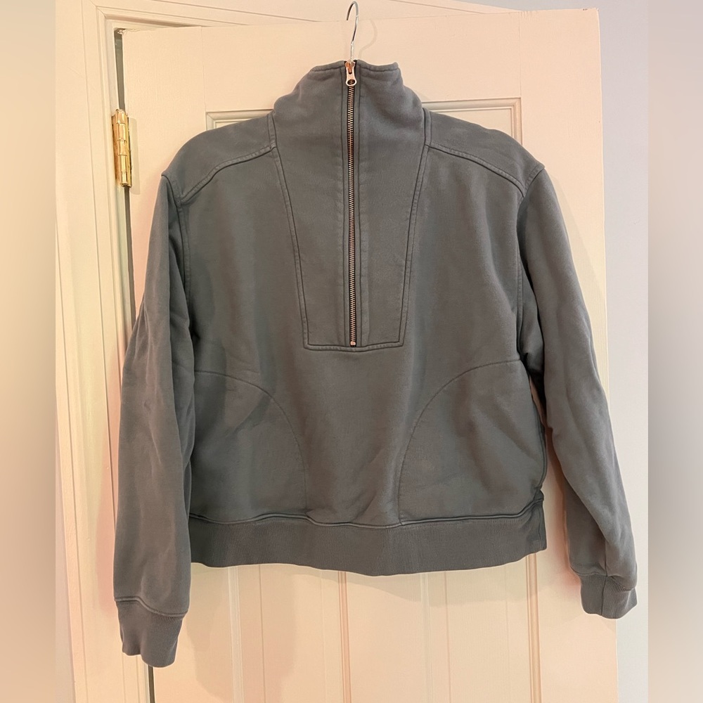 Everlane The Track Half-Zip in Blue Gray Size M